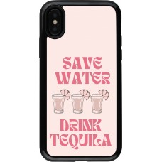 iPhone X / Xs Case Hülle - Hybrid Armor schwarz Cocktail Save Water Drink Tequila