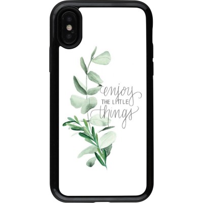 Coque iPhone X / Xs - Hybrid Armor noir Enjoy the little things