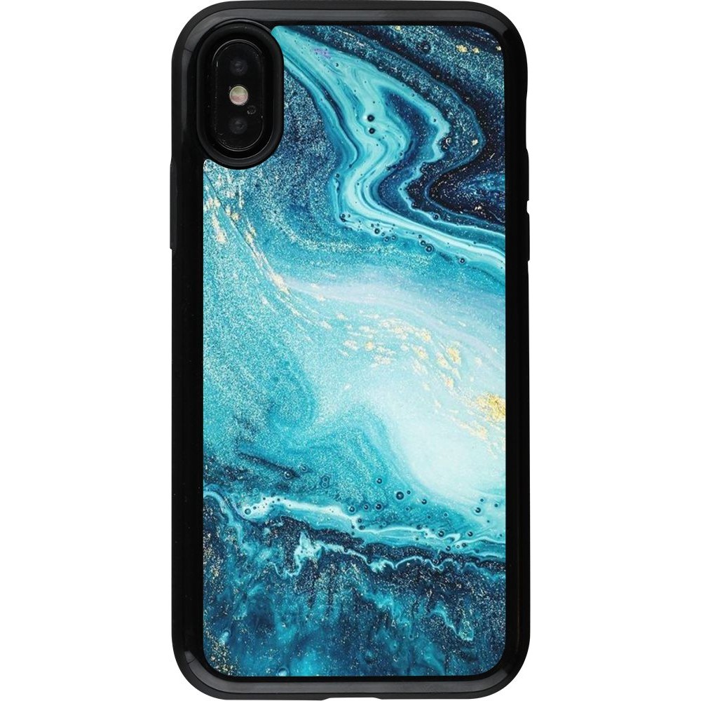 Coque iPhone X / Xs - Hybrid Armor noir Sea Foam Blue