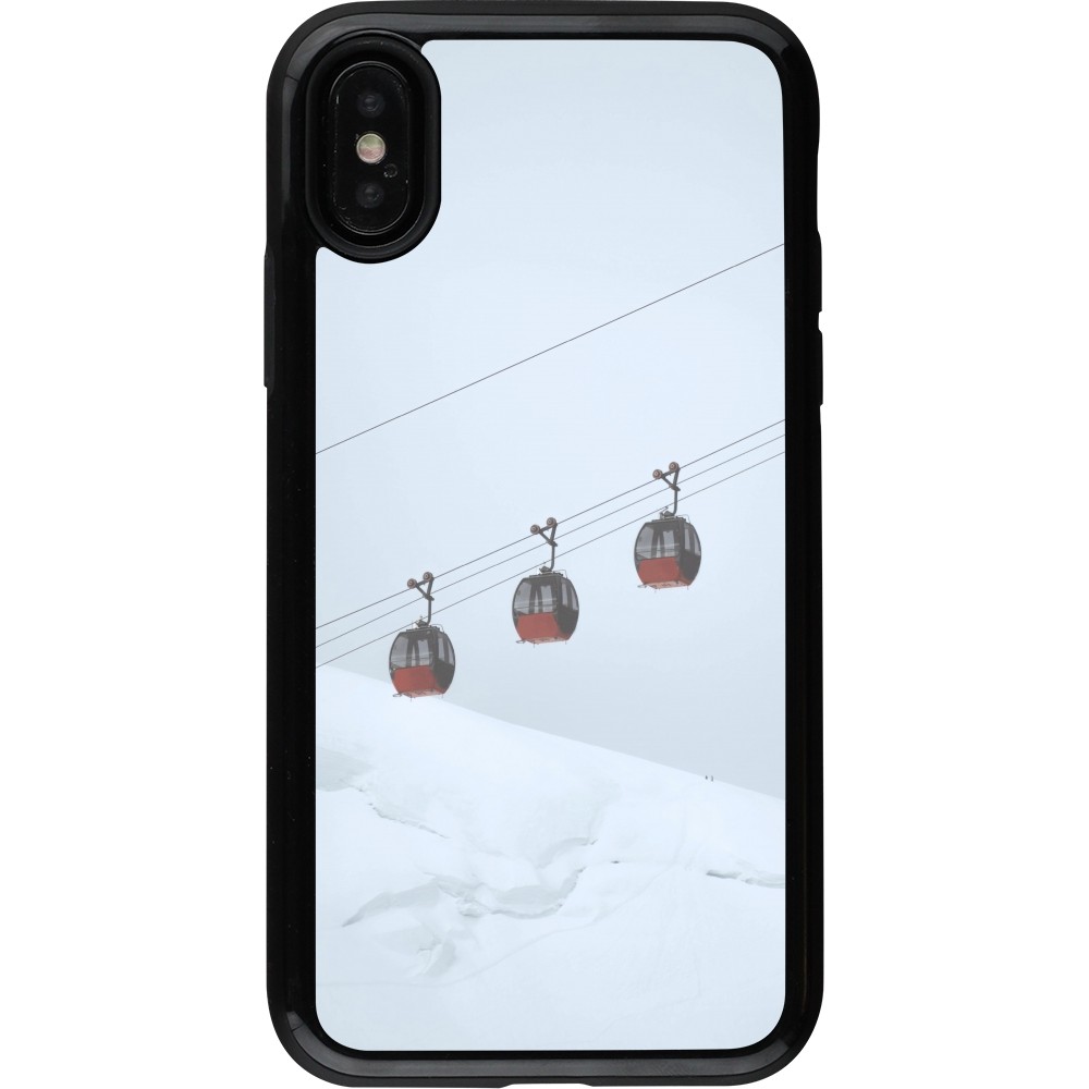 iPhone X / Xs Case Hülle - Hybrid Armor schwarz Winter 22 ski lift
