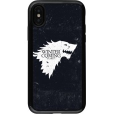 Coque iPhone X / Xs - Hybrid Armor noir Winter is coming Stark