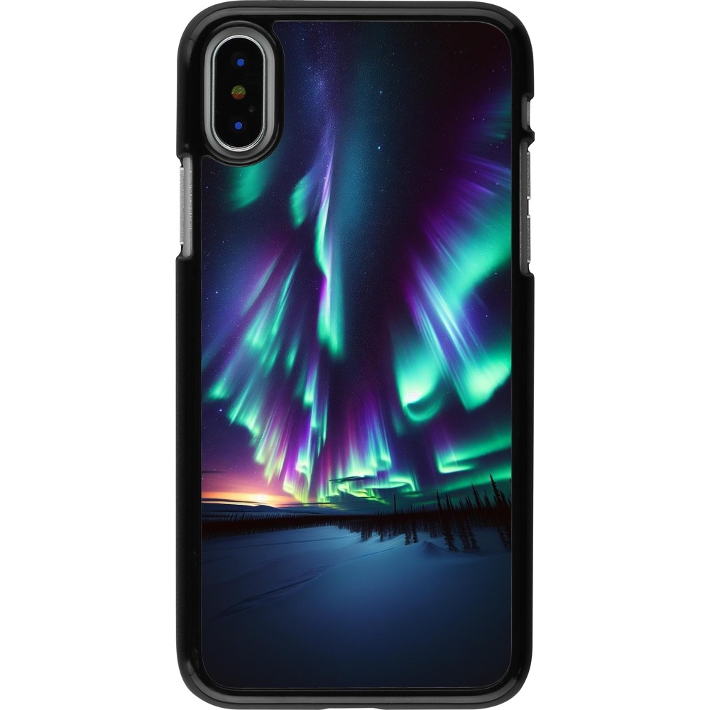 iPhone X / Xs Case Hülle - Funkelndes Nordlicht