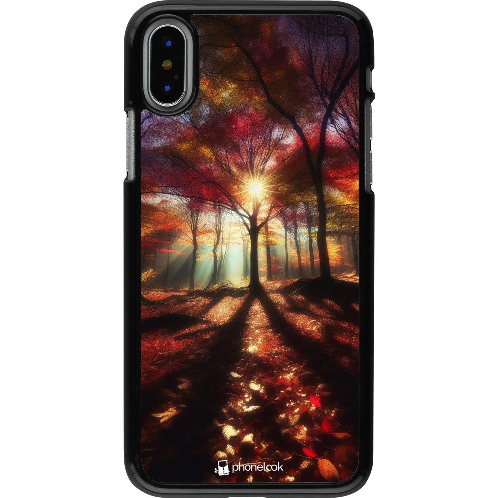 Coque iPhone X / Xs - Automne doré glare