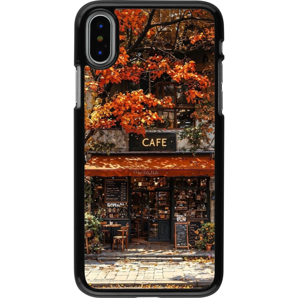iPhone X / Xs Case Hülle - Autumn 25 Coffee shop