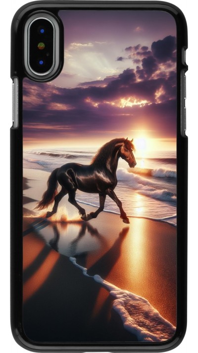 Coque iPhone X / Xs - Cheval majestueux plage