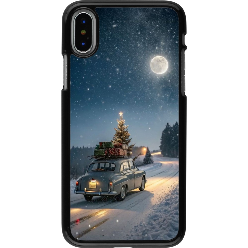 Coque iPhone X / Xs - Christmas 25 Car with Tree Xmas