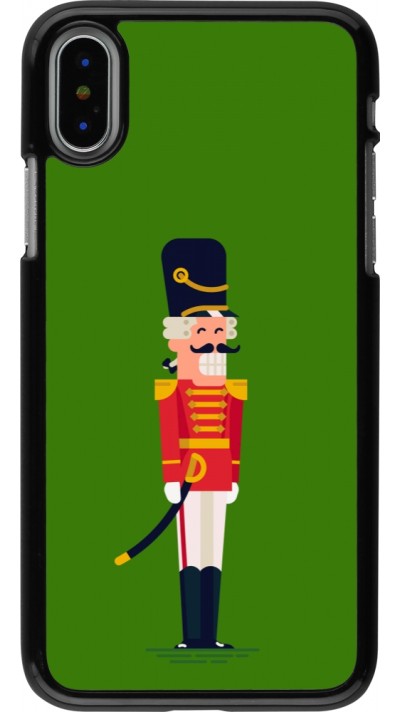 Coque iPhone X / Xs - Christmas 25 Nutcracker Green