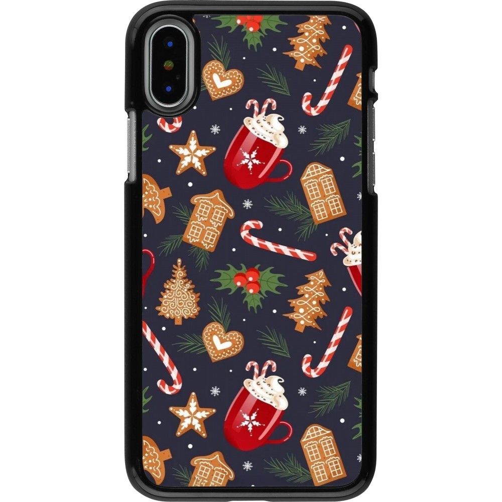 Coque iPhone X / Xs - Christmas 25 Pattern Gingerbread House