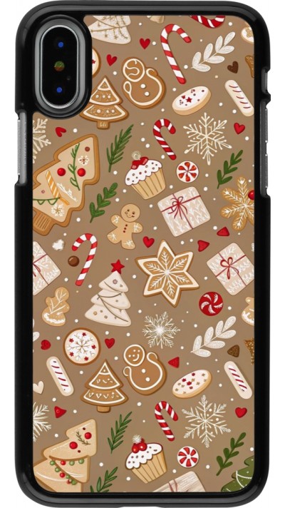 Coque iPhone X / Xs - Christmas 25 Pattern Ginger Cookie