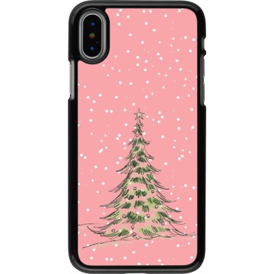 iPhone X / Xs Case Hülle - Christmas 25 Pink Tree