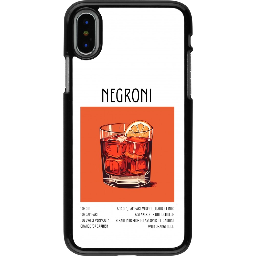iPhone X / Xs Case Hülle - Cocktail Rezept Negroni