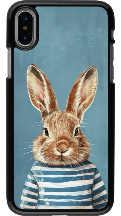 iPhone X / Xs Case Hülle - Easter 2026 Rabbit navy