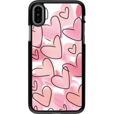 iPhone X / Xs Case Hülle - Easter 2023 pink hearts