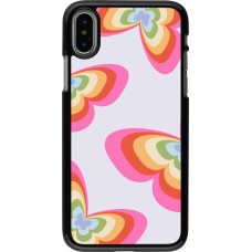 iPhone X / Xs Case Hülle - Easter 2024 rainbow butterflies