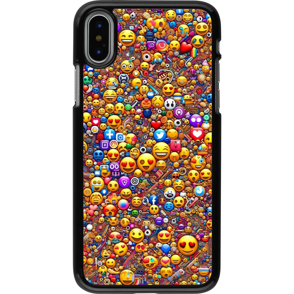 iPhone X / Xs Case Hülle - Emoji gemischt