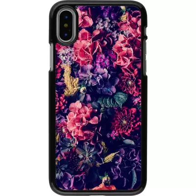Hülle iPhone X / Xs - Flowers Dark