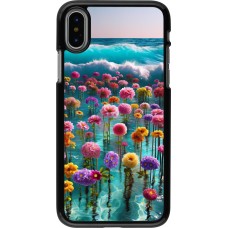 iPhone X / Xs Case Hülle - Blumenmeer Wellen