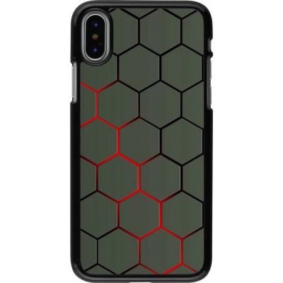 Coque iPhone X / Xs - Geometric Line red