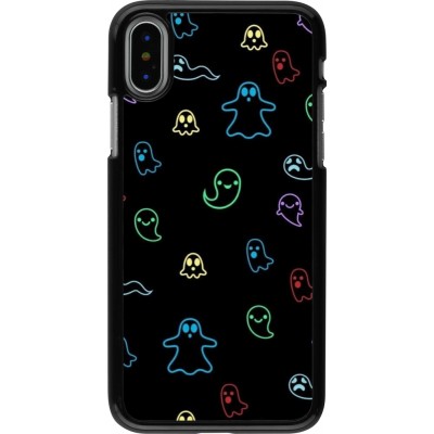 iPhone X / Xs Case Hülle - Halloween 2024 colorful ghosts