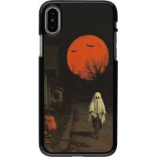 Coque iPhone X / Xs - Halloween 2025 Ghost on a bicycle