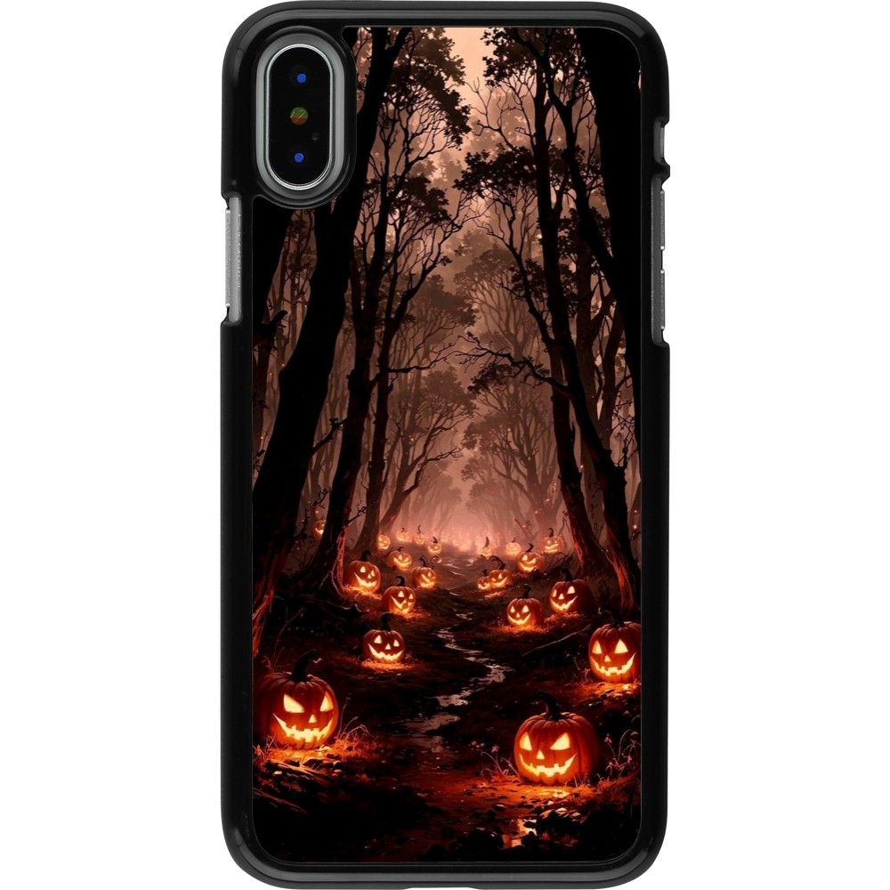 Coque iPhone X / Xs - Halloween 2025 Road of Terrifying Pumpkins