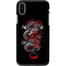 iPhone X / Xs Case Hülle - Japanese style Dragon Tattoo Red Black