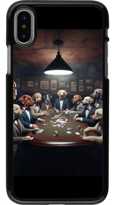 iPhone X / Xs Case Hülle - Die Pokerhunde