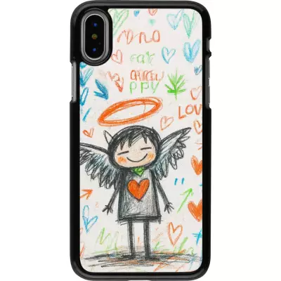 iPhone X / Xs Case Hülle - Little Angel Sketch Love