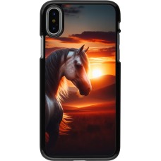 iPhone X / Xs Case Hülle - Majestätischer Sonnenuntergang Pferd