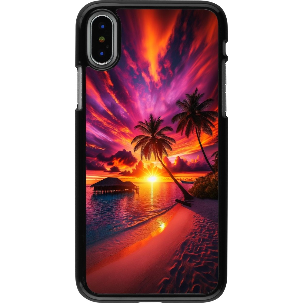 iPhone X / Xs Case Hülle - Malediven Abenddämmerung Glückseligkeit