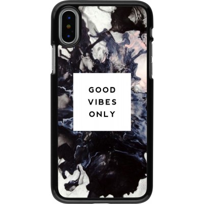 Hülle iPhone X / Xs - Marble Good Vibes Only