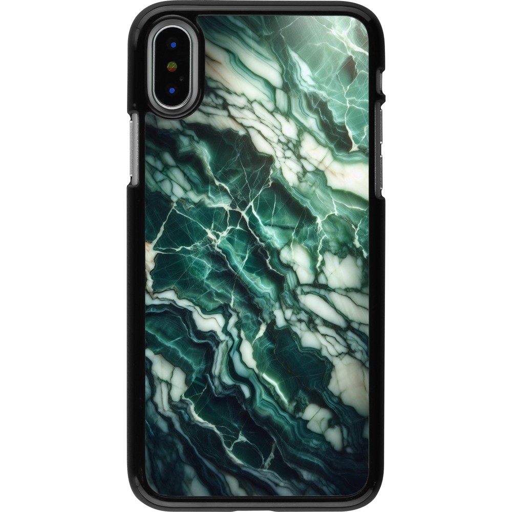 Coque iPhone X / Xs - Marbre vert majestueux