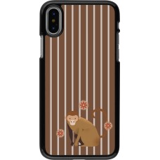 iPhone X / Xs Case Hülle - Monkey with stripes