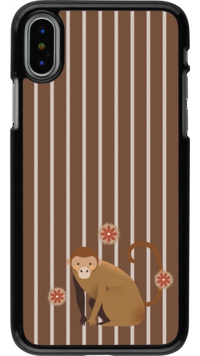iPhone X / Xs Case Hülle - Monkey with stripes