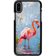 iPhone X / Xs Case Hülle - Paint Flamingo