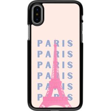Coque iPhone X / Xs - Paris Pink Print