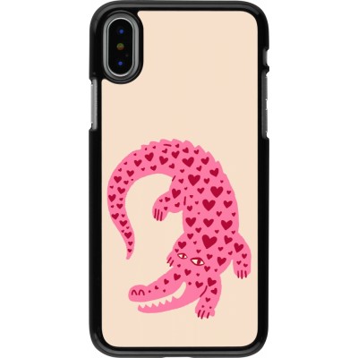 iPhone X / Xs Case Hülle - Pink crocodile 2026