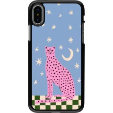 iPhone X / Xs Case Hülle - Pink leopard with stars 2026