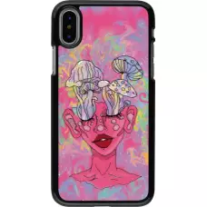 iPhone X / Xs Case Hülle - Psychedelic pink mushroom