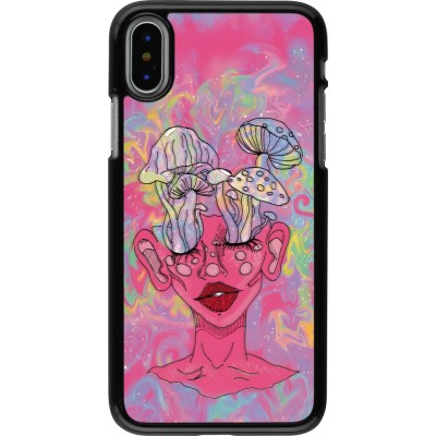 Coque iPhone X / Xs - Psychedelic pink mushroom