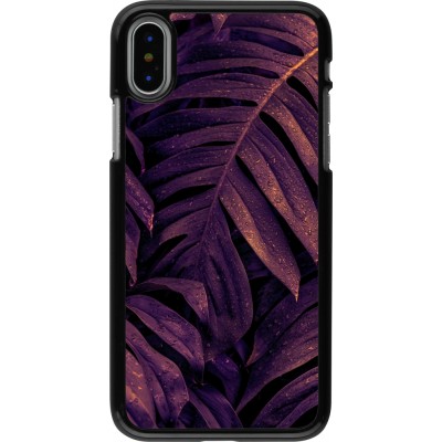 Coque iPhone X / Xs - Purple Light Leaves