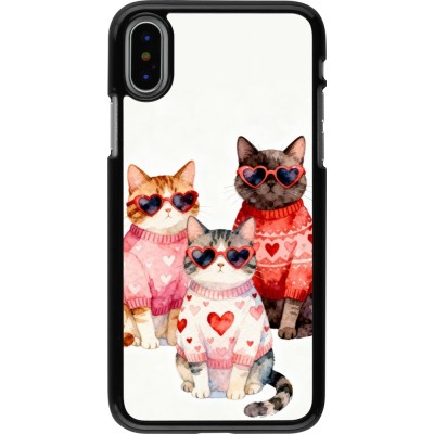 iPhone X / Xs Case Hülle - Saint Valentines Day 26 Cat Love