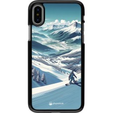Coque iPhone X / Xs - Snowboarder Montagne