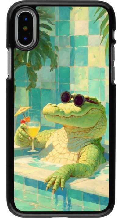 iPhone X / Xs Case Hülle - Crocodile in the swimming pool Summer 2026