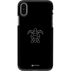 Coque iPhone X / Xs - Turtles lines on black