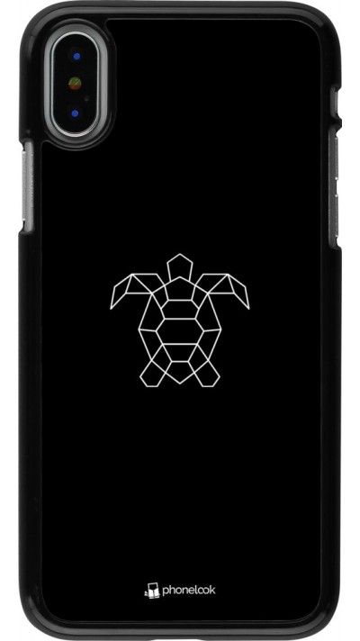 Coque iPhone X / Xs - Turtles lines on black