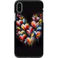 Coque iPhone X / Xs - Valentine 2024 Coeur Noir Abstrait