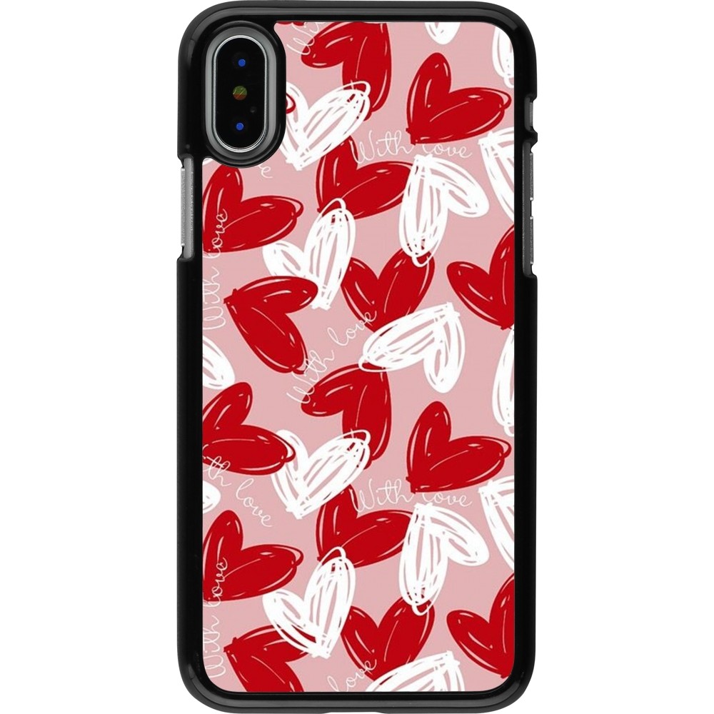Coque iPhone X / Xs - Valentine 2024 with love heart
