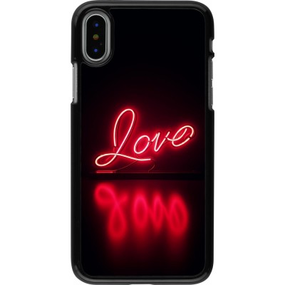 iPhone X / Xs Case Hülle - Valentine 2025 Neon Liebe