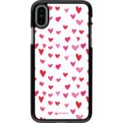 Coque iPhone X / Xs - Valentine 2022 Many pink hearts